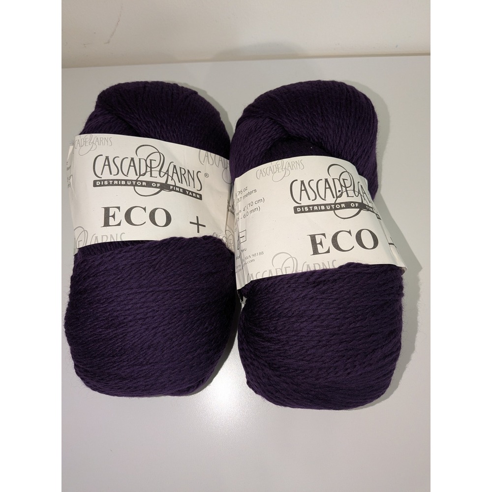Cascade Yarns Eco+ 100% Peruvian Highland Wool Purple 2 Skeins 956 Yds Total